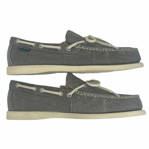 Eastland Grey Yarmouth 1-Eye Canvas Boat Shoes - Picture 3 of 13